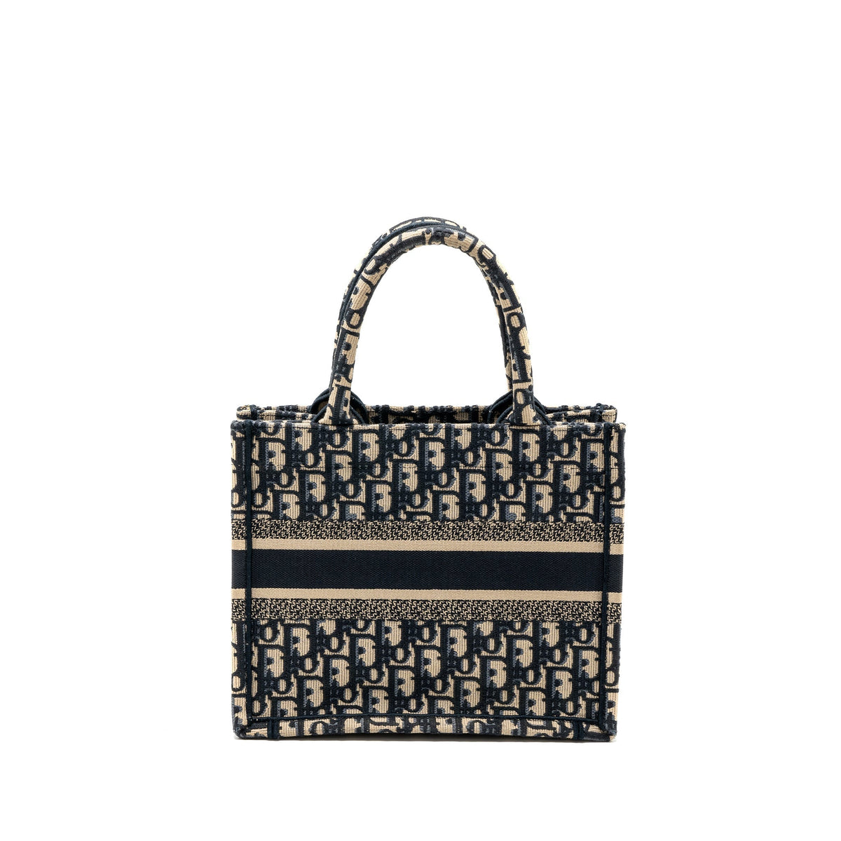 Dior small book tote blue oblique jacquard embroidery Rovelle Bags