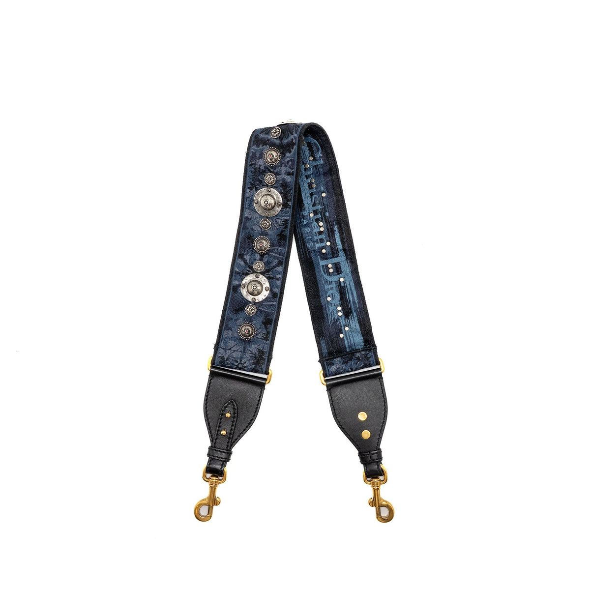 Dior Miscellaneous Studded Shoulder Strap Blue with Multicolour Hardware Rovelle Bags