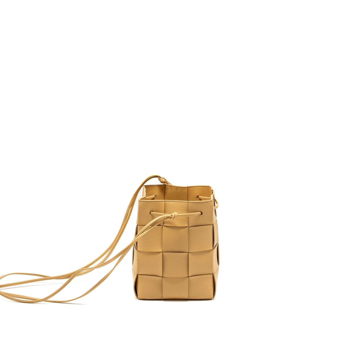 Bottega Veneta Small Cassette Cross-body Bucket Purse Lambskin Porridge