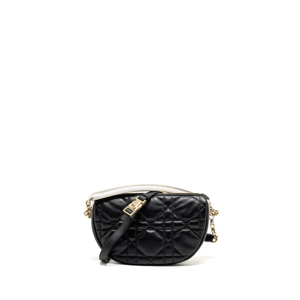 Dior Small Vibe Hobo Purse Cannage Lambskin Black/White Rovelle Bags