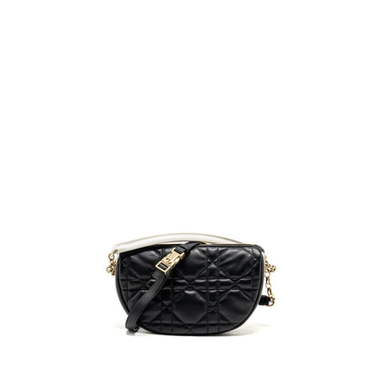 Dior Small Vibe Hobo Purse Cannage Lambskin Black/White Rovelle Bags