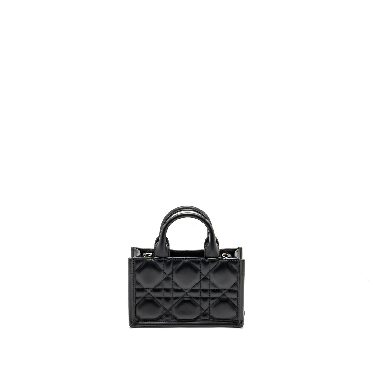 Dior Dioramour Mini Dior Book Tote Macrocannage Calfksin Black Rovelle Bags