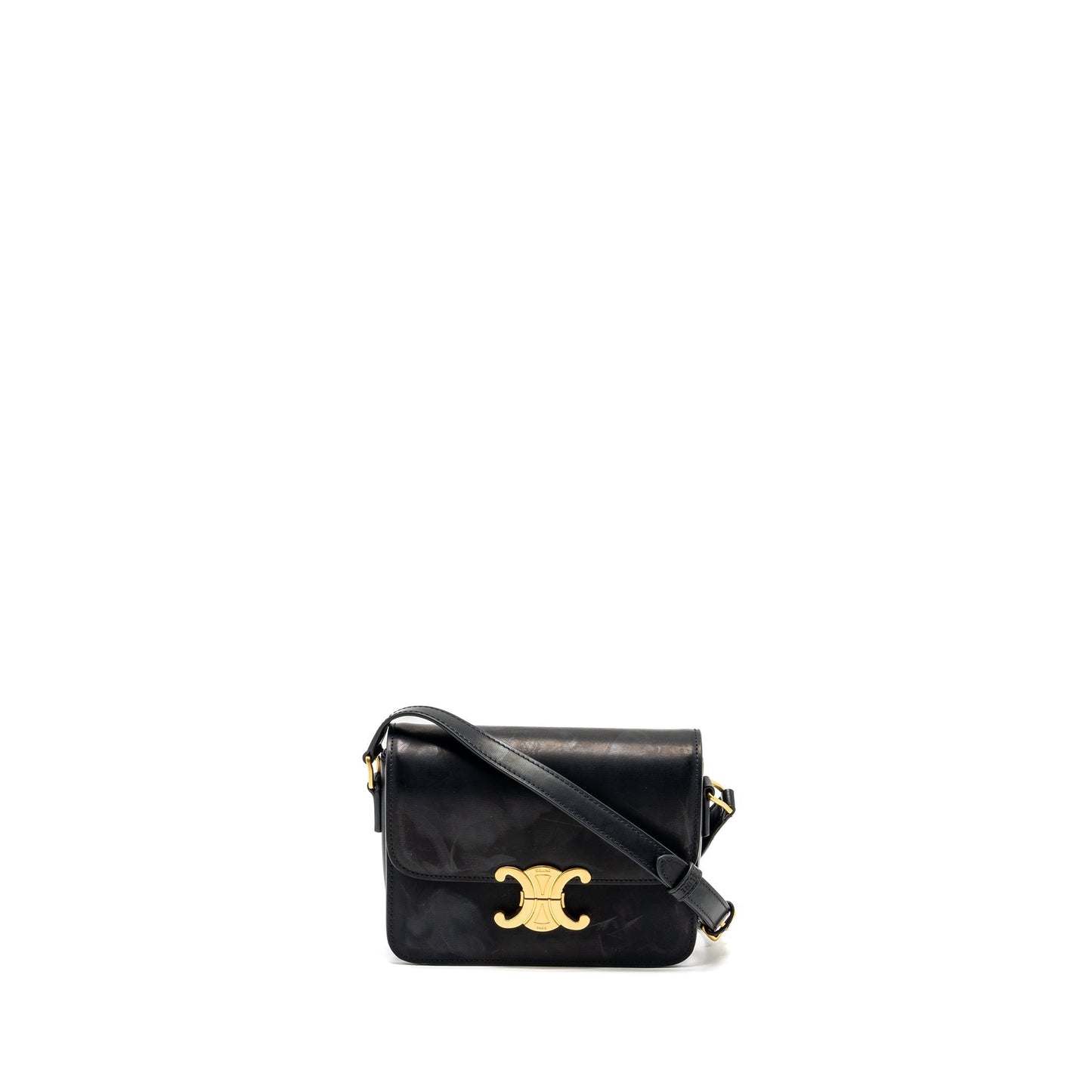 Celine Teen Triomphe Purse Calfskin Black