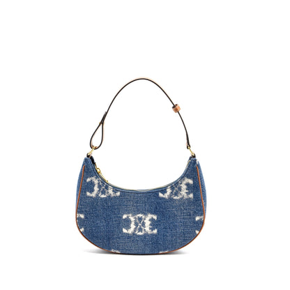 Celine Medium Ava Purse With Triomphe Denim Navy/Tan