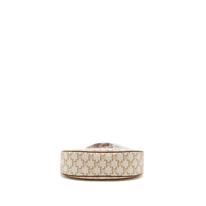 Celine Ava Purse Triomphe Canvas/Calfskin White