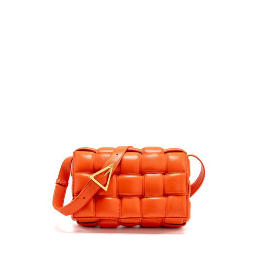 Bottega Veneta Padded Cassette Purse Lambskin Orange