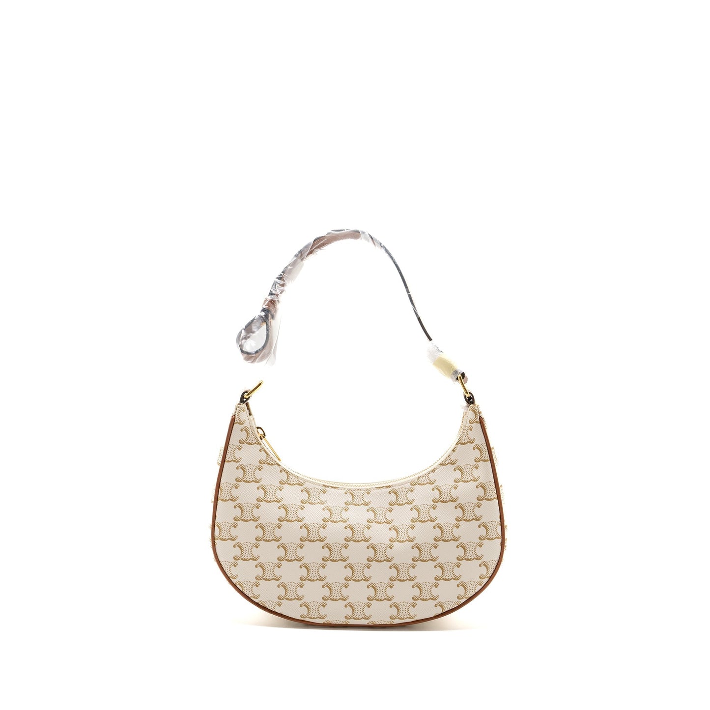 Celine Ava Purse Triomphe Canvas/Calfskin White