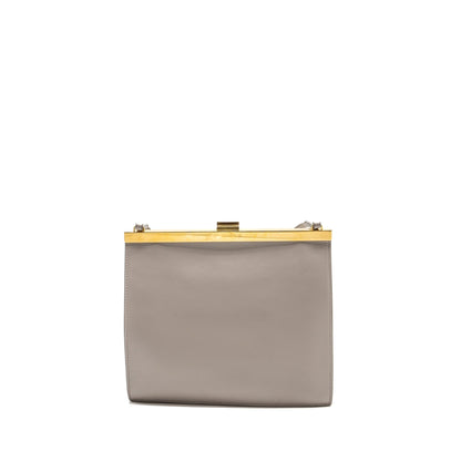 Celine mini clasp Mini Purse light grey leather