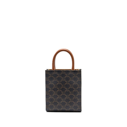 Celine Mini Vertical Cabas Triomphe Canvas Brown