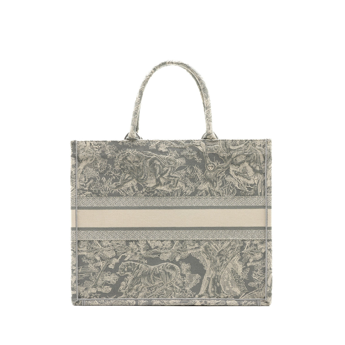 Dior Large Book Tote Ecru And Grey Toile De Jouy Embroidery Rovelle Bags