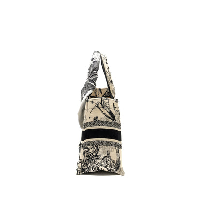 Dior SMALL Book Tote Latte/Black Toile De Jouy Zodiac Embroidery Rovelle Bags