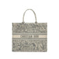 Dior Large Book Tote Ecru And Grey Toile De Jouy Embroidery Rovelle Bags