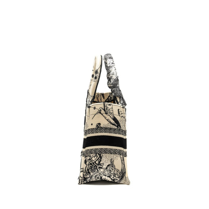 Dior SMALL Book Tote Latte/Black Toile De Jouy Zodiac Embroidery Rovelle Bags
