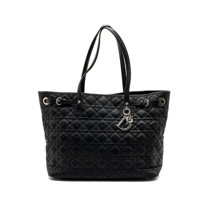 Dior Shopping Tote Purse Fabric/Leather Black Rovelle Bags