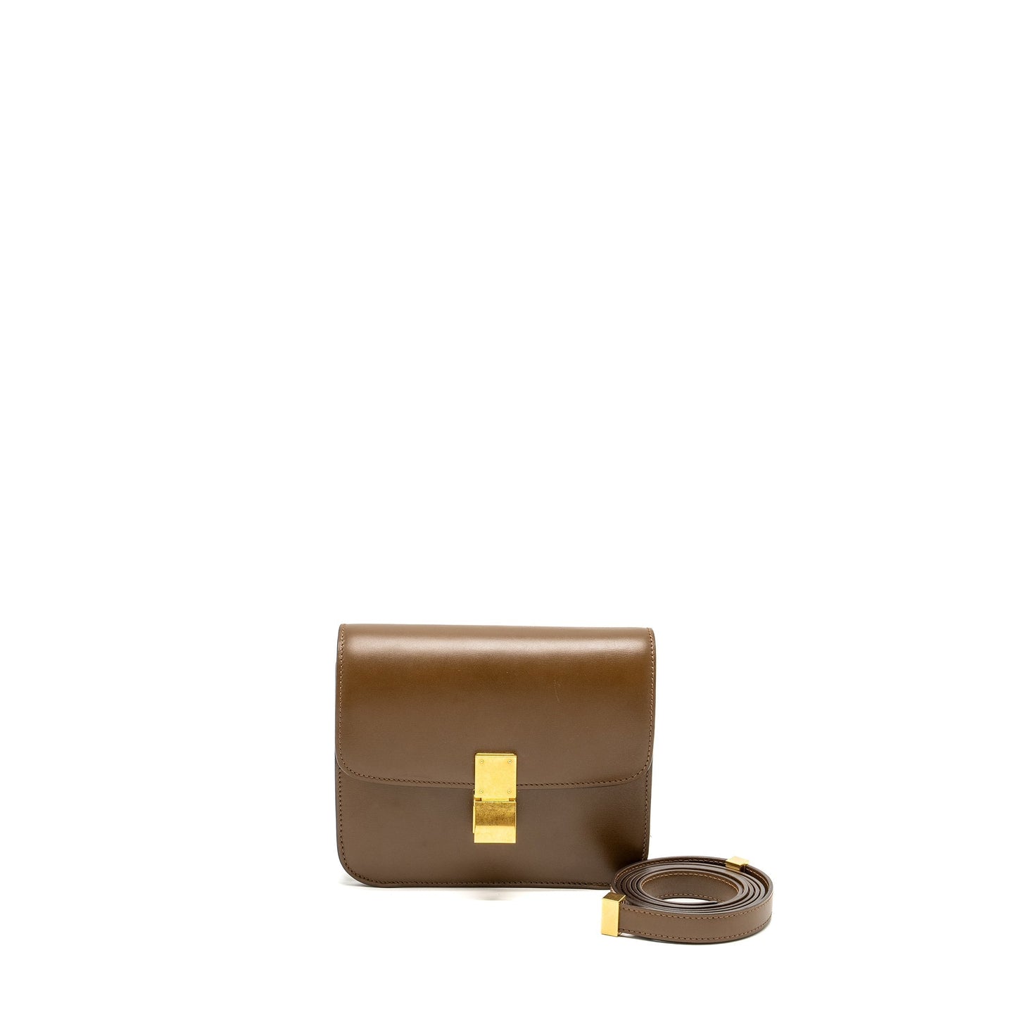 Celine Teen Classic Box Purse Calfskin Camel