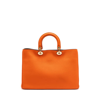 Dior large diorissimo tote Purse calfskin multicolor orange / brown Rovelle Bags