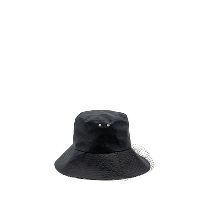 Dior size 57 Teddy-D Brim Bucket Hat With Veil Black/Blue Oblique Rovelle Bags