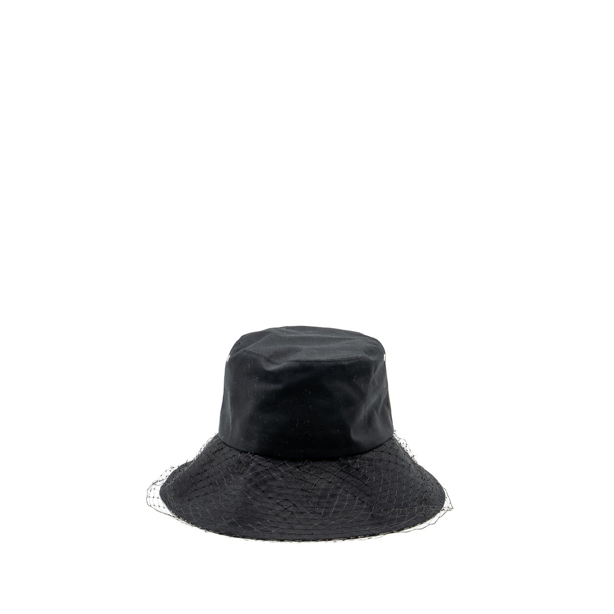 Dior size 57 Teddy-D Brim Bucket Hat With Veil Black/Blue Oblique Rovelle Bags