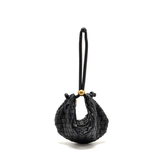 Bottega Veneta mini turn pouch lambskin black
