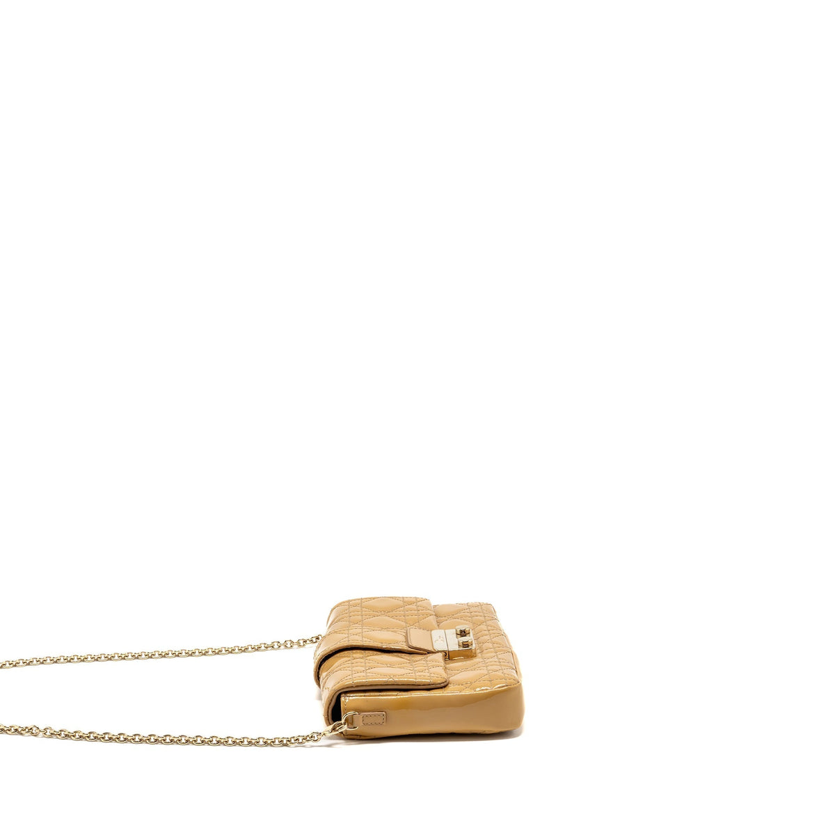 Dior Miss Dior Wallet On Chain Cannage Patent Beige Rovelle Bags