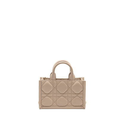 Dior Dioramour Mini Dior Book Tote Macrocannage Calfskin Powder Beige Rovelle Bags