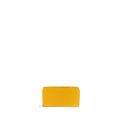 Luxury CELINE zip long wallet calfskin yellow