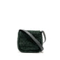 Bottega Veneta Cobble Messenger Purse Intrecciato-Woven Padded Suede Dark Green