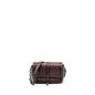 Bottega Veneta Mini Intrecciato Flap Purse Leather Dark Brown with Black Hardware