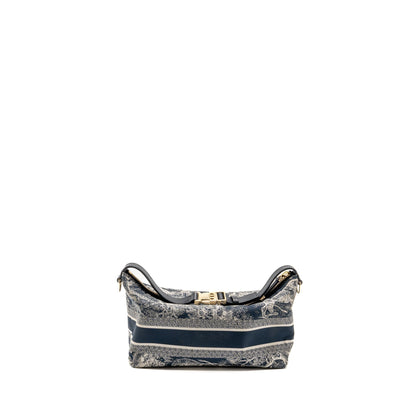 Dior Medium DiorTravel Nomad Pouch Toile de Jouy Reverse Technical Fabric Blue Rovelle Bags