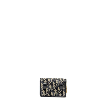 Dior 30 Montaigne Nano Pouch with Chain Blue Oblique Jacquard Rovelle Bags