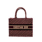 Dior Medium Book Tote Oblique Embroidery Velvet/ Canvas Dark Red Rovelle Bags