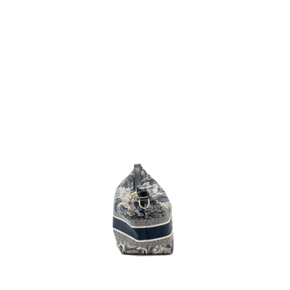 Dior Medium DiorTravel Nomad Pouch Toile de Jouy Reverse Technical Fabric Blue Rovelle Bags