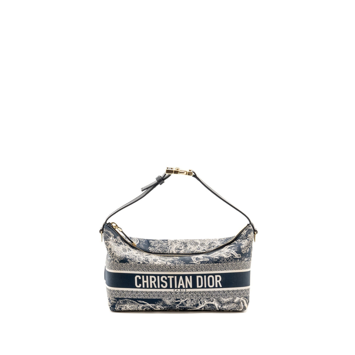 Dior Medium DiorTravel Nomad Pouch Toile de Jouy Reverse Technical Fabric Blue Rovelle Bags