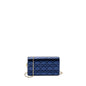 Dior Lady Dior Pouch Cannage Wallet On Chain Lambskin Blue Rovelle Bags