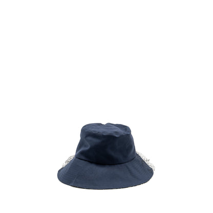 Dior Size 57 Teddy-D Brim Bucket Hat with Veil Blue Rovelle Bags