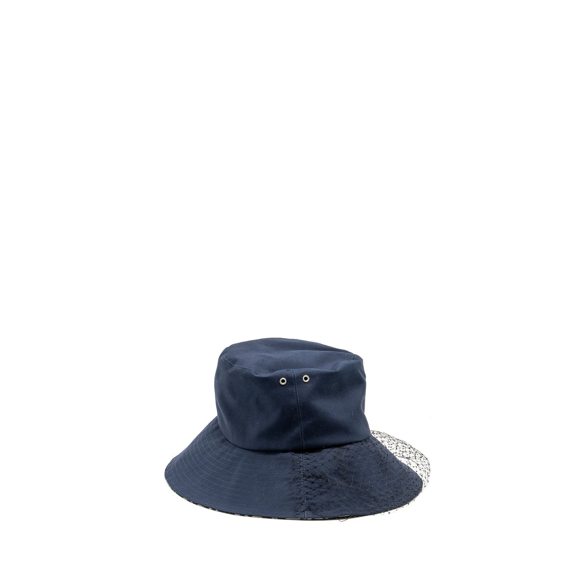 Dior Size 57 Teddy-D Brim Bucket Hat with Veil Blue Rovelle Bags