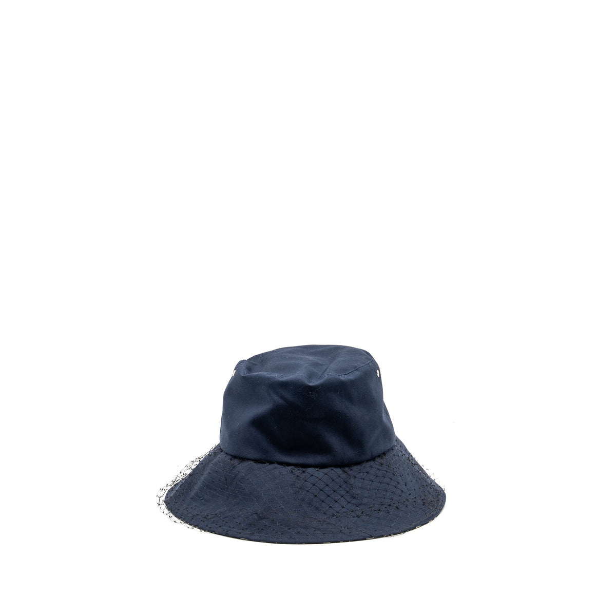 Dior Size 57 Teddy-D Brim Bucket Hat with Veil Blue Rovelle Bags