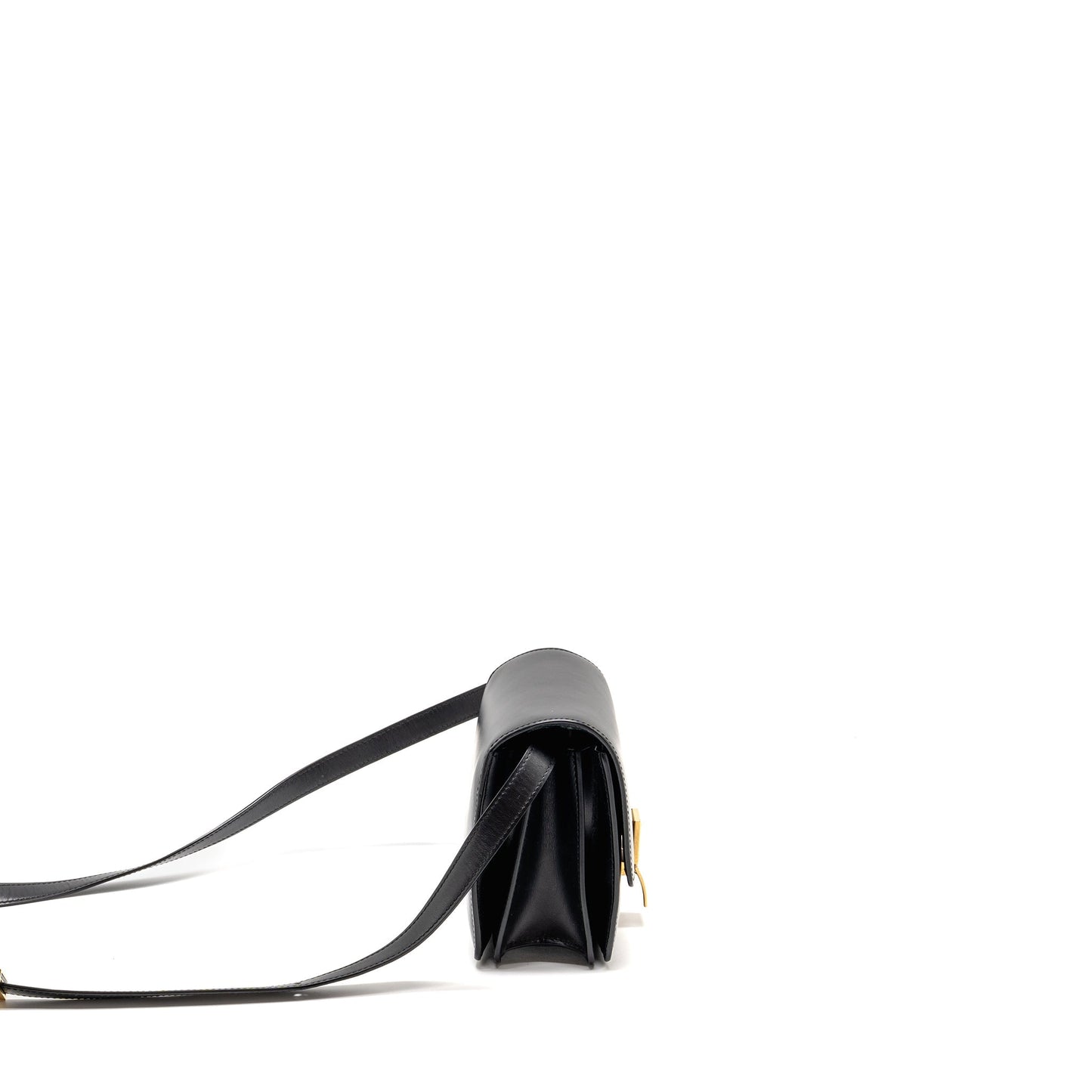 Luxury CELINE Mini Classic Box Bag Calfskin Black GHW