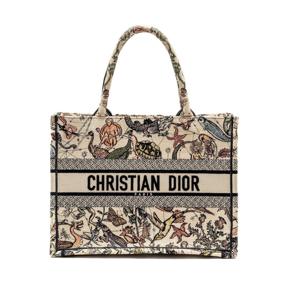 Dior Medium Book Tote Embroidery Canvas Multicolour Rovelle Bags