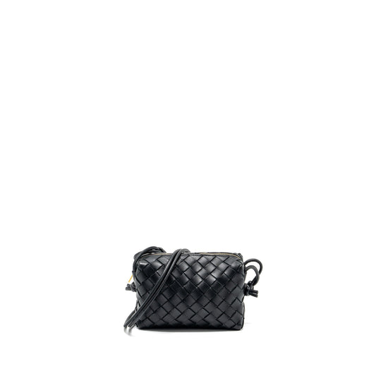 Bottega Veneta Mini Loop Camera Purse Lambskin Black