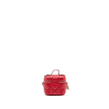 Dior Micro Lady Dior Vanity Case Lambskin Red Rovelle Bags