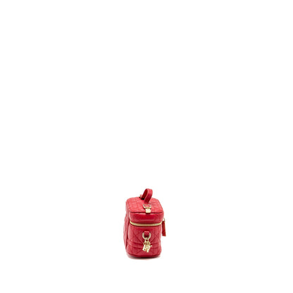 Dior Micro Lady Dior Vanity Case Lambskin Red Rovelle Bags