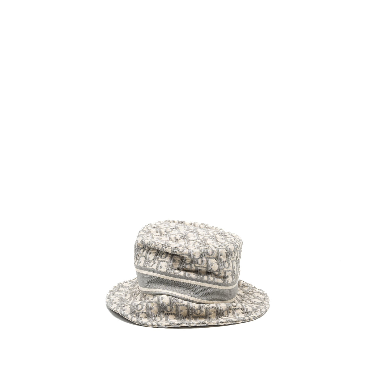 Dior Size 57 Oblique Small Brim Bucket Hat White/Gray Rovelle Bags