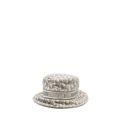 Dior Size 57 Oblique Small Brim Bucket Hat White/Gray Rovelle Bags