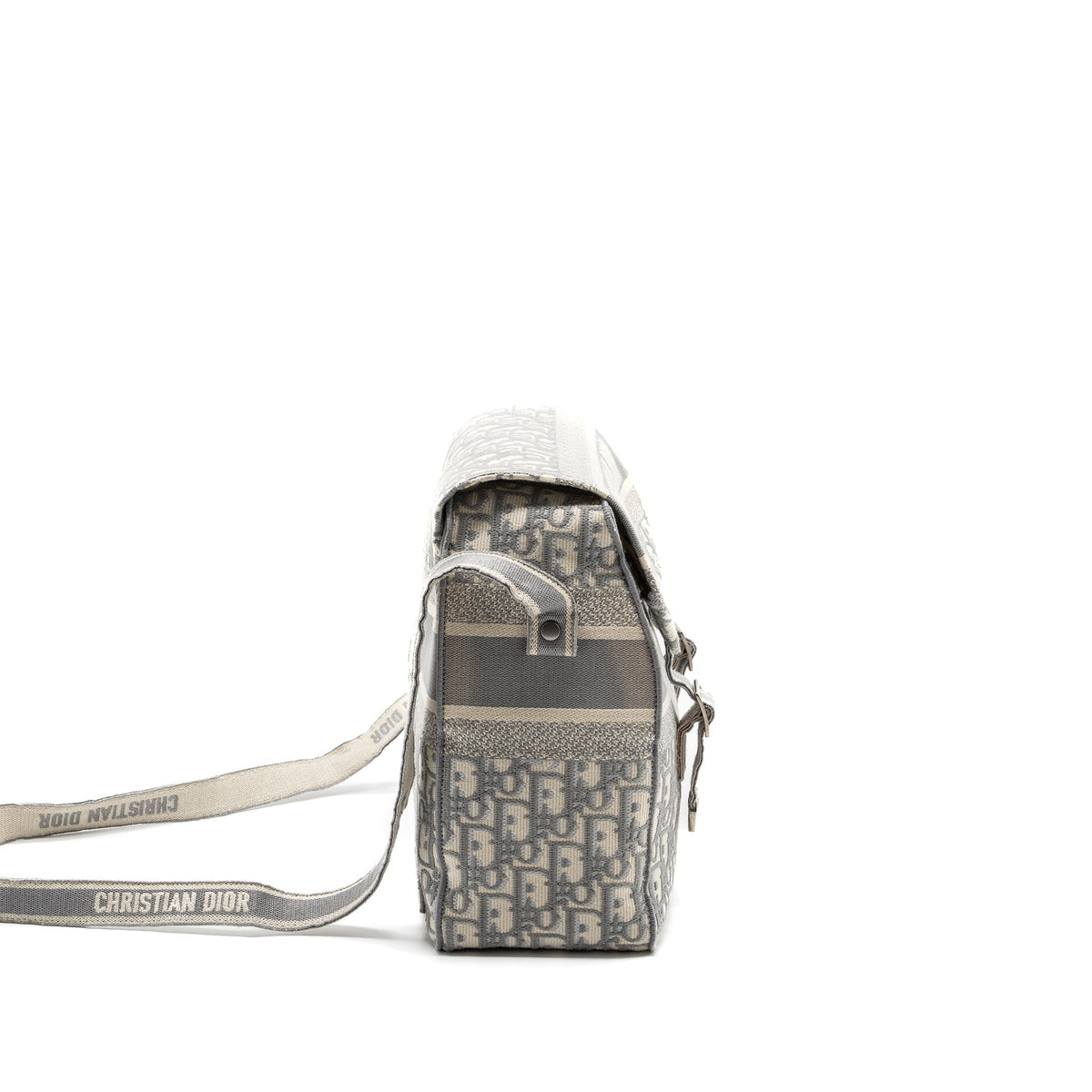 Dior Diorcamp Messenger Purse Oblique Embroidery Light Grey Rovelle Bags