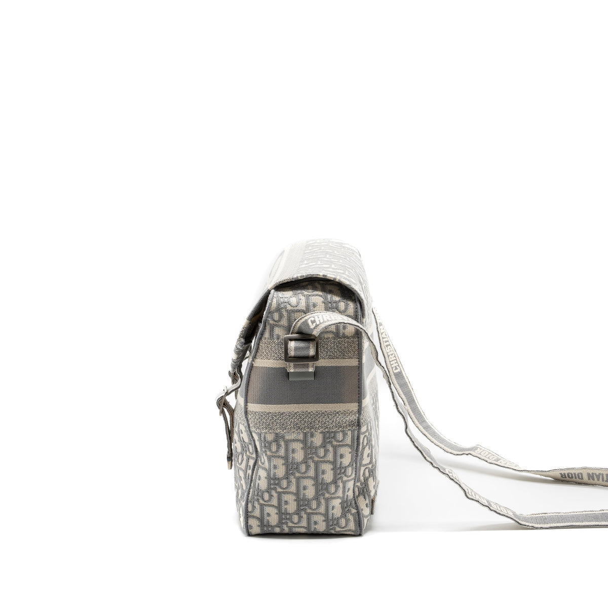 Dior Diorcamp Messenger Purse Oblique Embroidery Light Grey Rovelle Bags