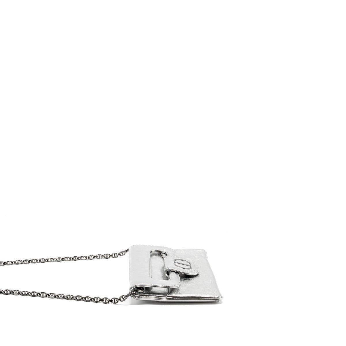 Dior Diordouble Clutch With Chains Calfskin Argent Black Hardware Rovelle Bags
