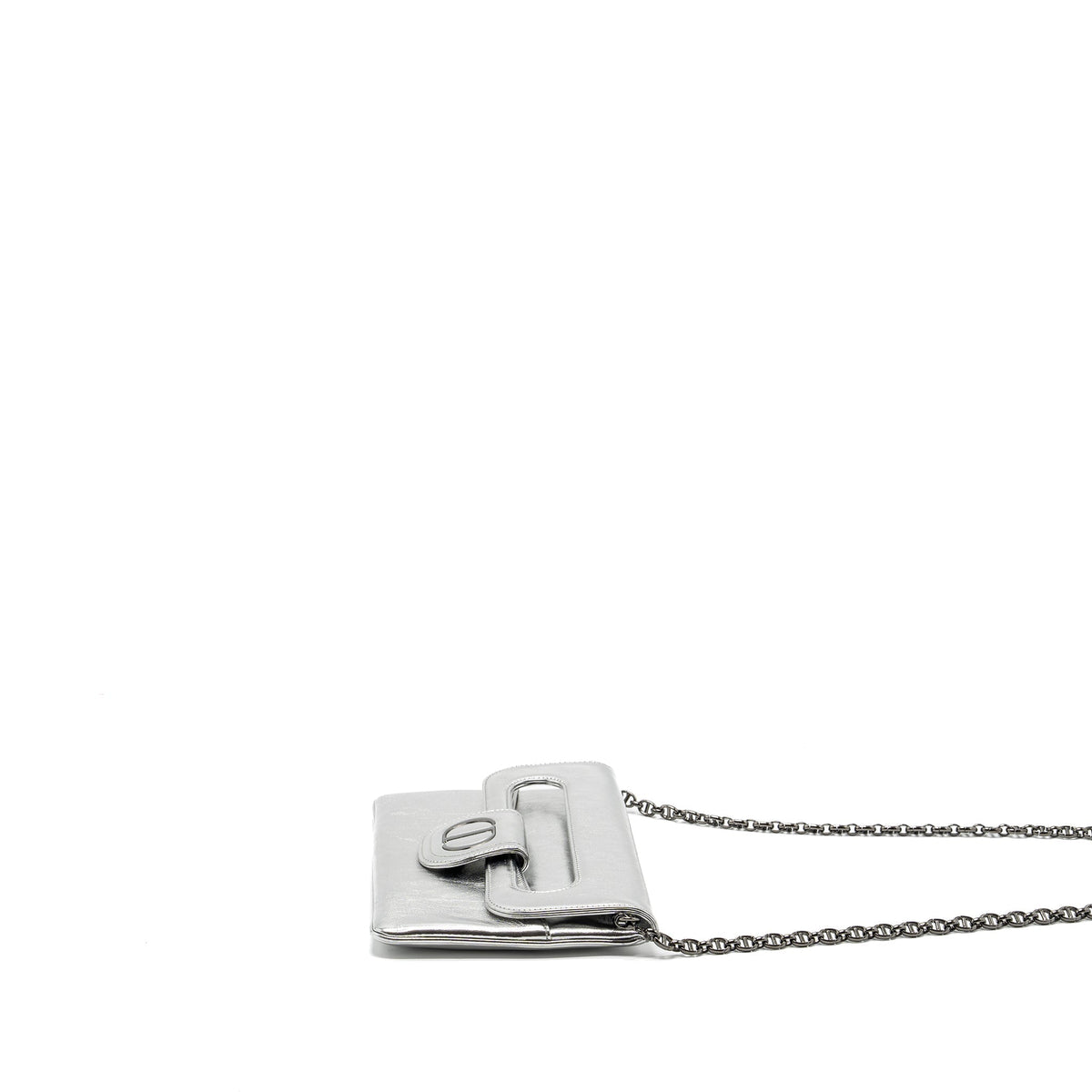 Dior Diordouble Clutch With Chains Calfskin Argent Black Hardware Rovelle Bags