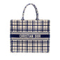 Dior Large Book Tote Linen Blue Canvas Rovelle Bags