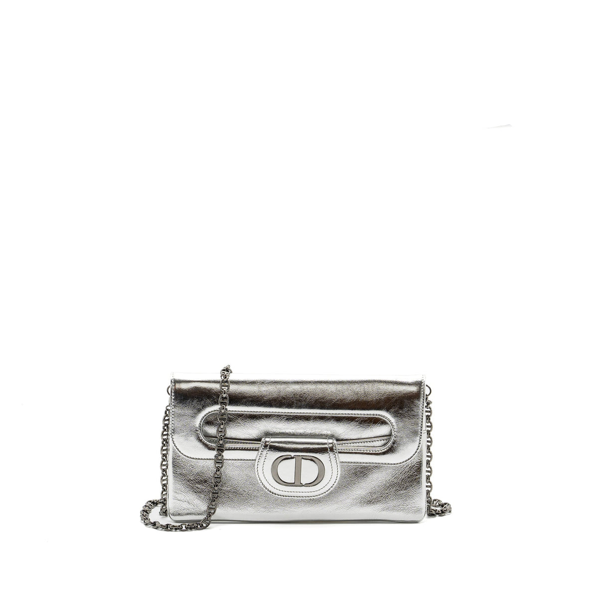 Dior Diordouble Clutch With Chains Calfskin Argent Black Hardware Rovelle Bags